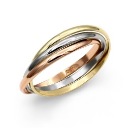 9ct 3 Colour Gold Russian Wedding Ring