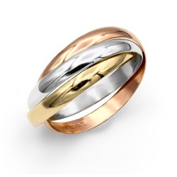 9ct 3 Colour Gold Russian Wedding Ring