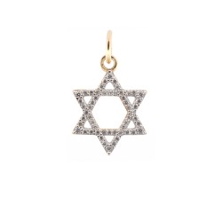 9ct Yellow Gold CZ set Star Of David Pendant