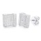 925 Silver CZ Set Square Cluster Stud Earrings