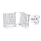 925 Silver CZ Set Square Cluster Stud Earrings