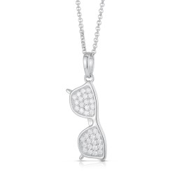 925 Silver CZ Set Sun Specs Pendant