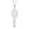 925 Silver CZ Set Racquet Pendant