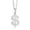 925 Silver CZ Set Dollar Pendant
