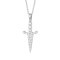 925 Silver CZ Set Dagger Pendant
