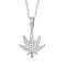 925 Silver CZ Set Cannabis Leaf Pendant