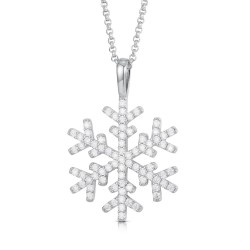 925 Silver CZ Set Snowflake Pendant