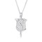 925 Silver CZ Set Tulip Pendant