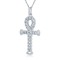 925 Silver CZ Set Curb Link Anc Style Cross