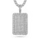 925 Silver CZ Set Dog Tag Pendant
