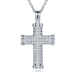 925 Silver CZ Set Cross