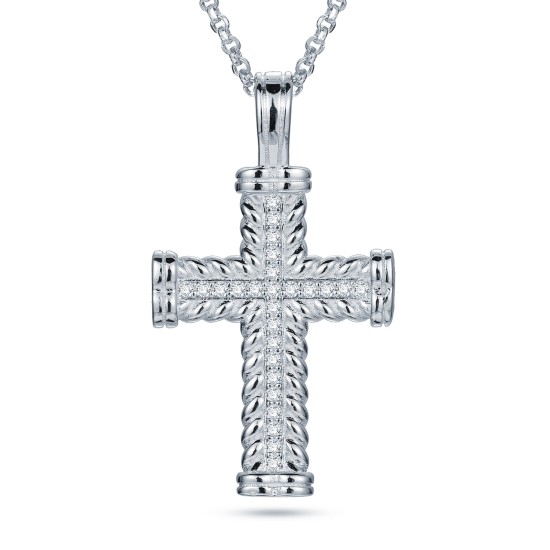 925 Silver CZ Set Cross