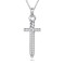 925 Silver CZ Set Vintage Sword Pendant