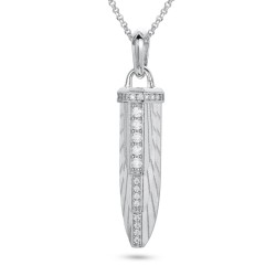 925 Silver CZ Set Empire Amulet Pendant