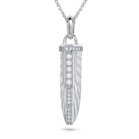 925 Silver CZ Set Empire Amulet Pendant