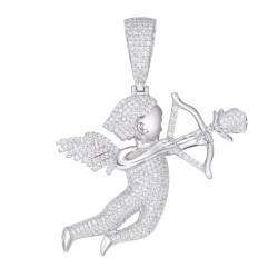 925 Silver CZ Set Cupid Pendant