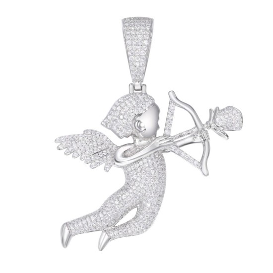 925 Silver CZ Set Cupid Pendant