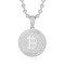 925 Silver CZ Set Bitcoin Pendant