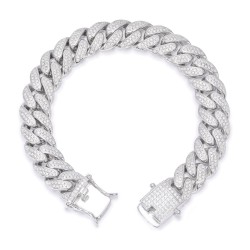 925 Silver CZ Set Cuban Chain 12.0mm