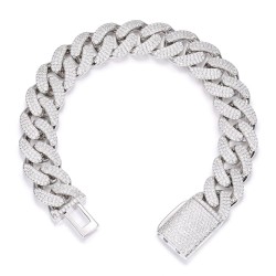 925 Silver CZ Set Cuban Chain 14.0mm