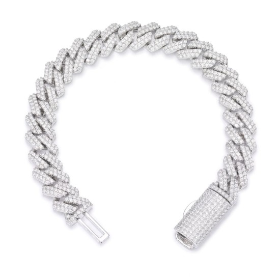 925 Silver CZ Set Cuban Chain 10.0mm