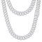 925 Silver Baguette CZ Set Cuban Chain 12.0mm