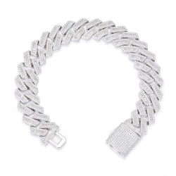 925 Silver Baguette CZ Set Cuban Chain 16.0mm