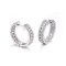 925 Silver CZ Set Hoop Earrings 19mm