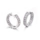 925 Silver CZ Set Hoop Earrings 19mm