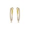 925 Silver 14ct Gold Plated CZ Set Hoop Earrings 31mm