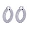 925 Silver CZ Set Hoop Earrings