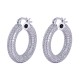 925 Silver CZ Set Hoop Earrings