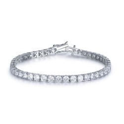 925 Silver CZ Set Tennis Bracelet 4.0mm