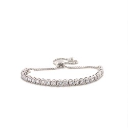 925 Silver CZ Set Toggle Tennis Bracelet