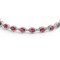 925 Silver CZ Ruby and White Stone Necklace