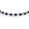 925 Silver CZ Sapphire and White Stone Necklace