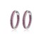 925 Silver Red & White CZ Set Hoop Earrings 18mm