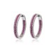 925 Silver Red & White CZ Set Hoop Earrings 18mm