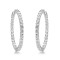 925 Silver CZ Set Hoop Earrings 30mm