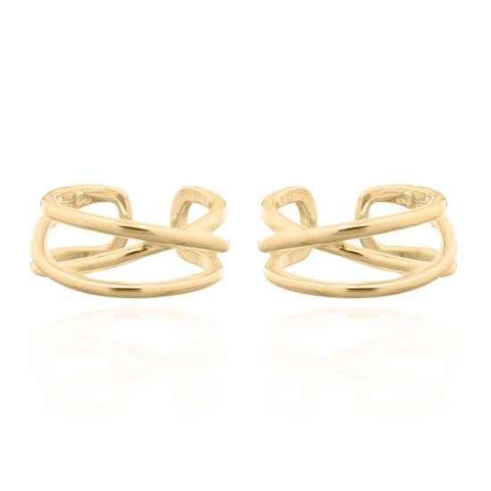 925 Silver Ear Cuff 14ct Gold Plated