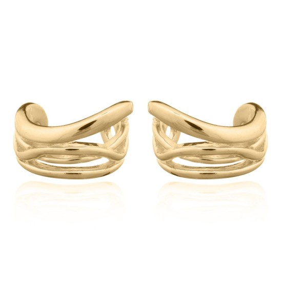 925 Silver Ear Cuff 14ct Gold Plated