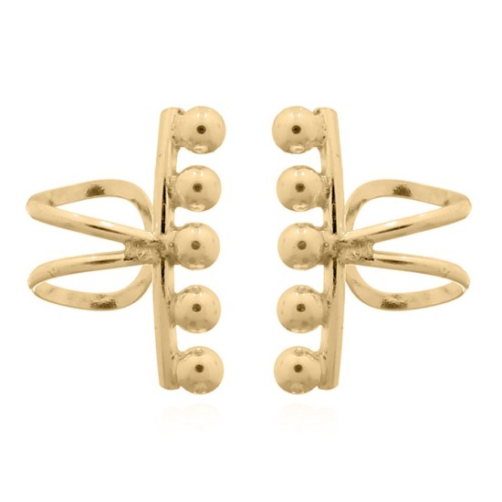 925 Silver Ear Cuff 14ct Gold Plated