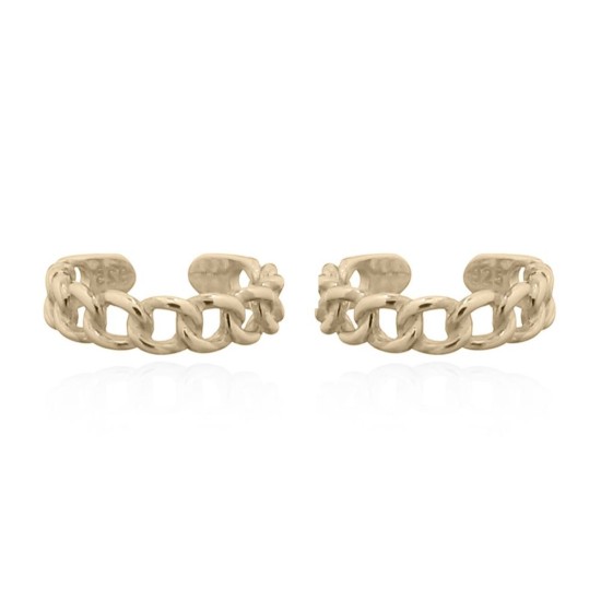 925 Silver Ear Cuff 14ct Gold Plated