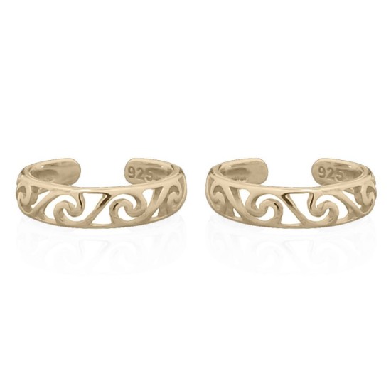 925 Silver Ear Cuff 14ct Gold Plated