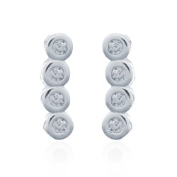 925 Silver Stud Earrings - CZ Set