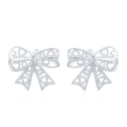 925 Silver Bow Stud Earrings