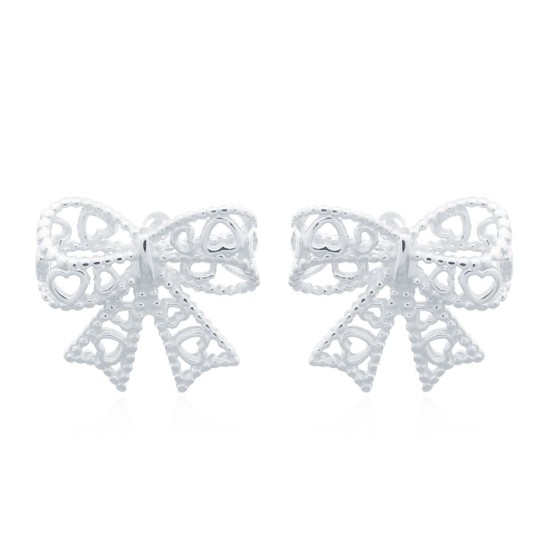 925 Silver Bow Stud Earrings