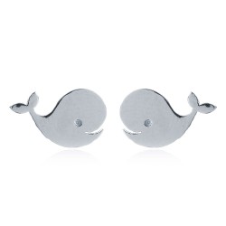 925 Silver Dolphin Stud Earrings