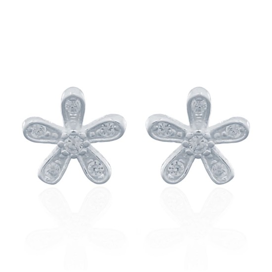 925 Silver Stud Earrings - CZ Set