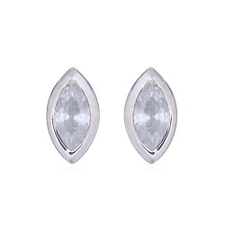 925 Silver Marquise CZ Set Stud Earrings